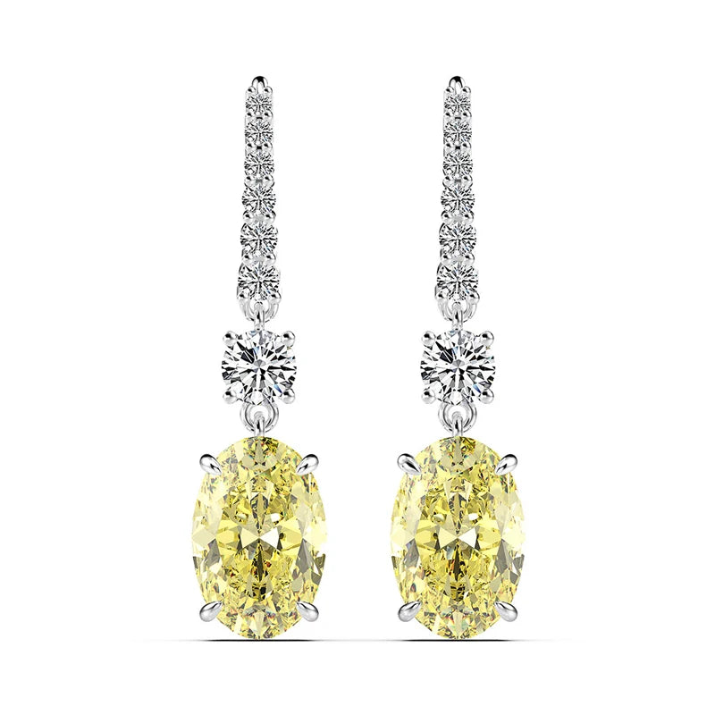 Earring  OEVAS Luxury 100% 925 Sterling Silver 7 CT Created Moissanite Citrine Gemstone Drop Dangle Earrings Fine Jewelry Wholesale