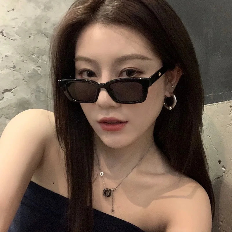 Women's Sunglasses New Women Rectangle Vintage Sunglasses Brand Designer Retro Points Sun Glasses Female Lady Eyeglass Cat Eye Driver Goggles