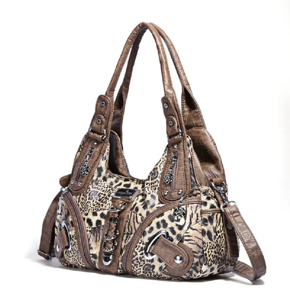 Handbags Angel kiss Women Handbags Leopard Bag Top-handle Handbag Fashion Satchel Dumpling Pack Shoulder Bag Tote Bag Hobos Large Purse