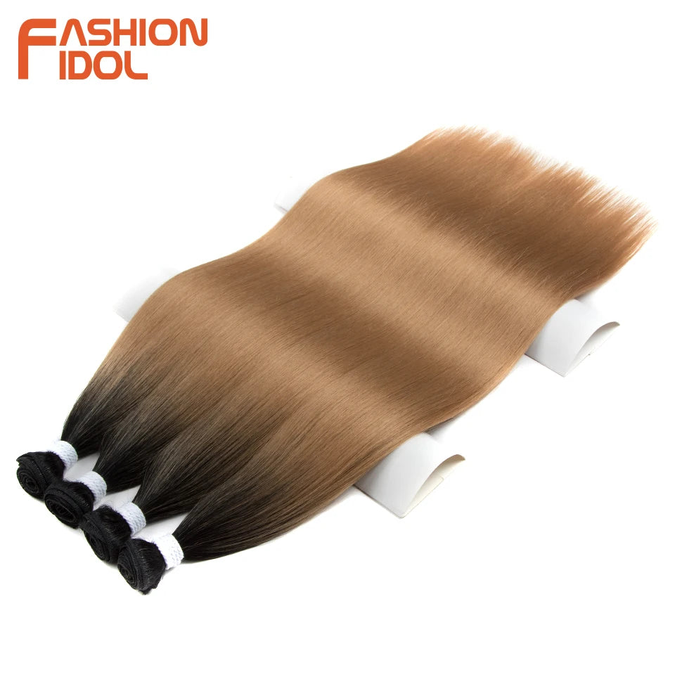 Hair Extensions and Wigs
Bone Straight Hair Extensions Ombre Blonde Hair Bundles Super Long Hair Synthetic 24 Inch Straight Hair Full to End FASHION IDOL