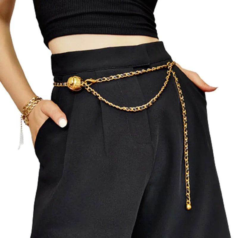 Waist Chain Fashion Chain Belt For Women Metal Waist Chain Designer Luxury Brand Female Dress Jeans Decoration Waistband