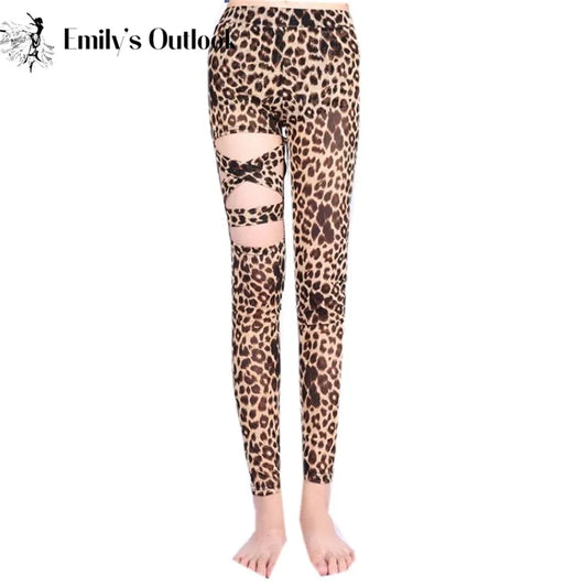 Exotic 
Sexy Leopard Leggings Women Belly Dance Practice Pants Drum Solo Capri Soft High Waist Tummy Compression