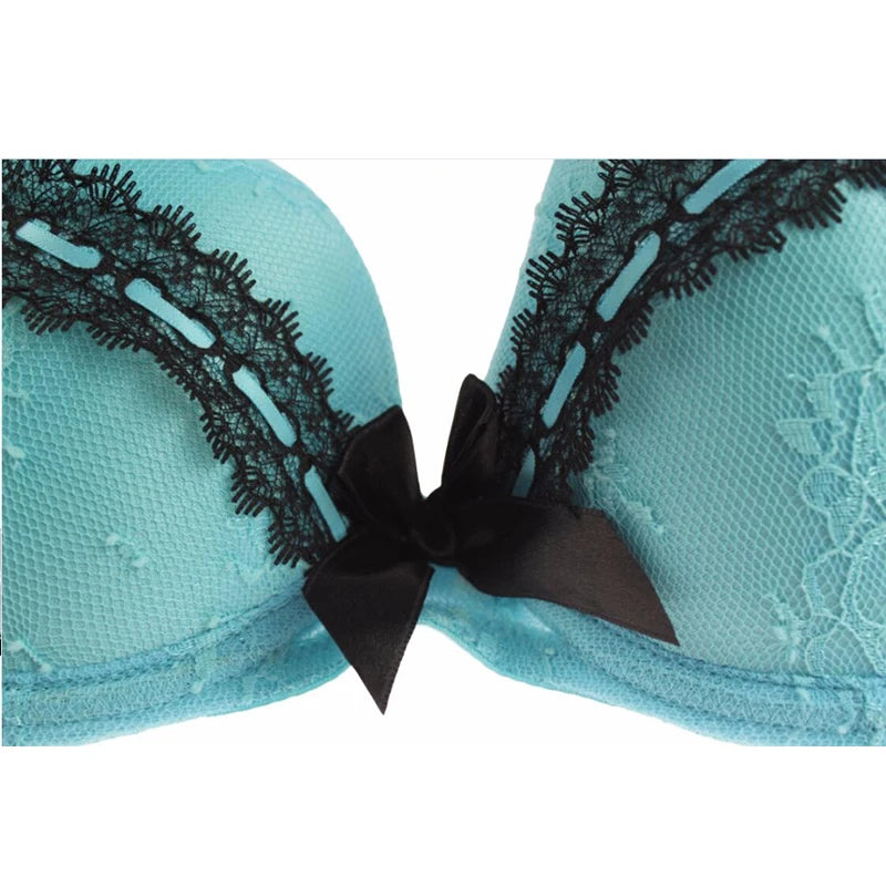 bras
Mierside ZBW028 2 Colors Bralette Blue/Black Push Up Bra Lace Bra With Cotton Padded Sexy Women Underwear Everyday 32-38A/B/C/D