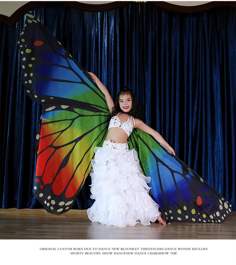 dancers  
Belly Dance Wings Butterfly Wings Sticks Ba Belly Dancing Costume Children Women Adult Bellydance Colorful Wings