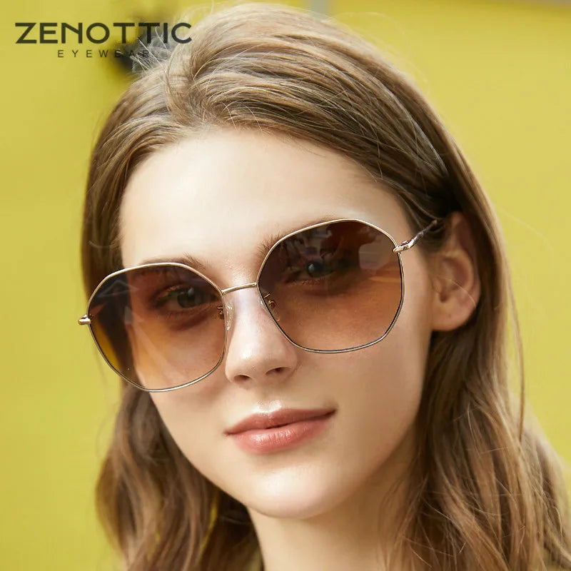 Women's Sunglasses ZENOTTIC Oversized Butterfly Sunglasses Women UV400 Protection Driving Eyewear Ladies Trendy Clear Visual Sun Glasses