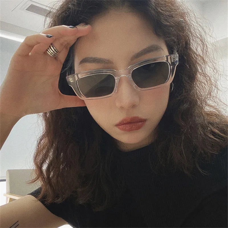 Women's Sunglasses New Women Rectangle Vintage Sunglasses Brand Designer Retro Points Sun Glasses Female Lady Eyeglass Cat Eye Driver Goggles