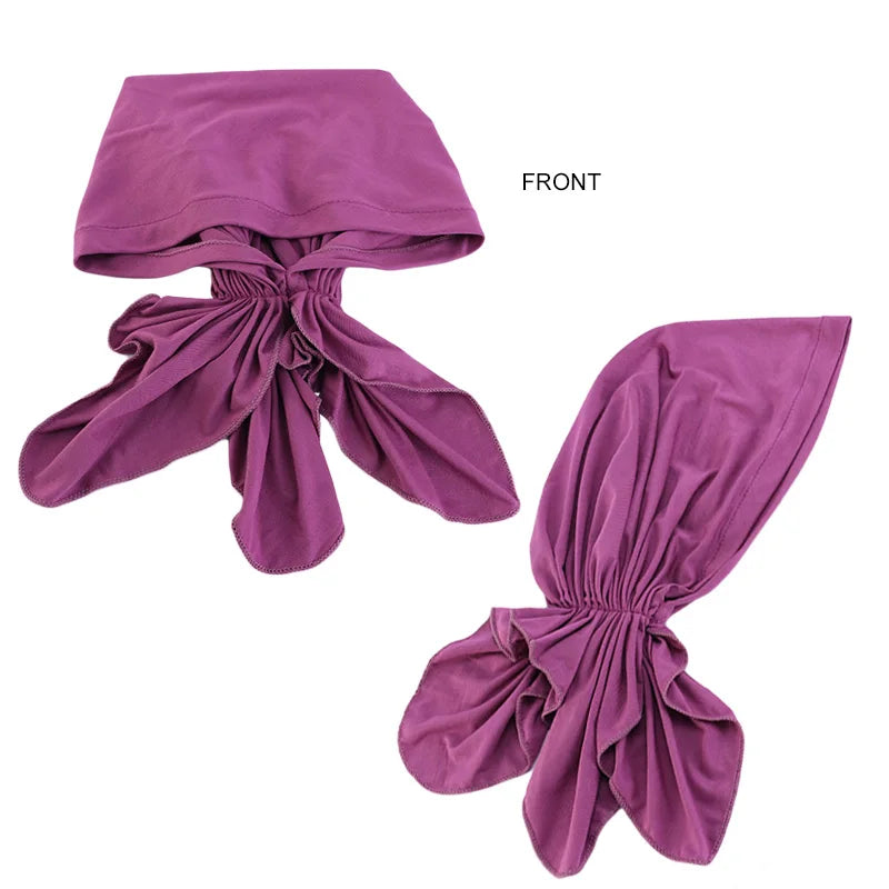 Elegant Look New Muslim Bamboo Pre-Tied Scarf Ladies Chemo Cap Women Turban Hat Headwear Headscarf Wrap Cancer Bandanas Hair Accessories