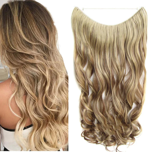 Hair Extensions and Wigs
No Clip No Glue Invisible One piece Hair Extensions 24inch Long Straight Wave Synthetic Heat Resistant String Hairpiece