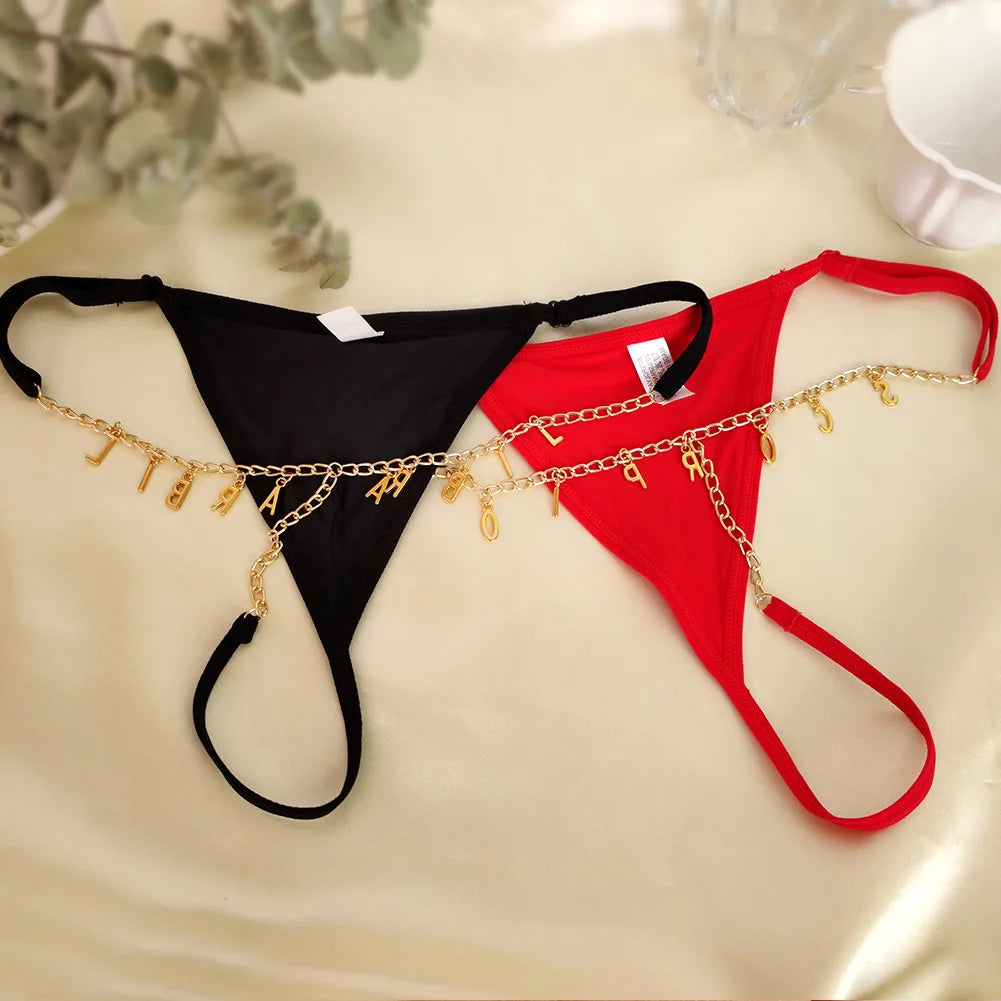 Waist Chain Personality Multicolor Bikini Thong Letter Waist Body Chain For Women Golden Metal Angel Baby Girl Constellation Body Jewelry