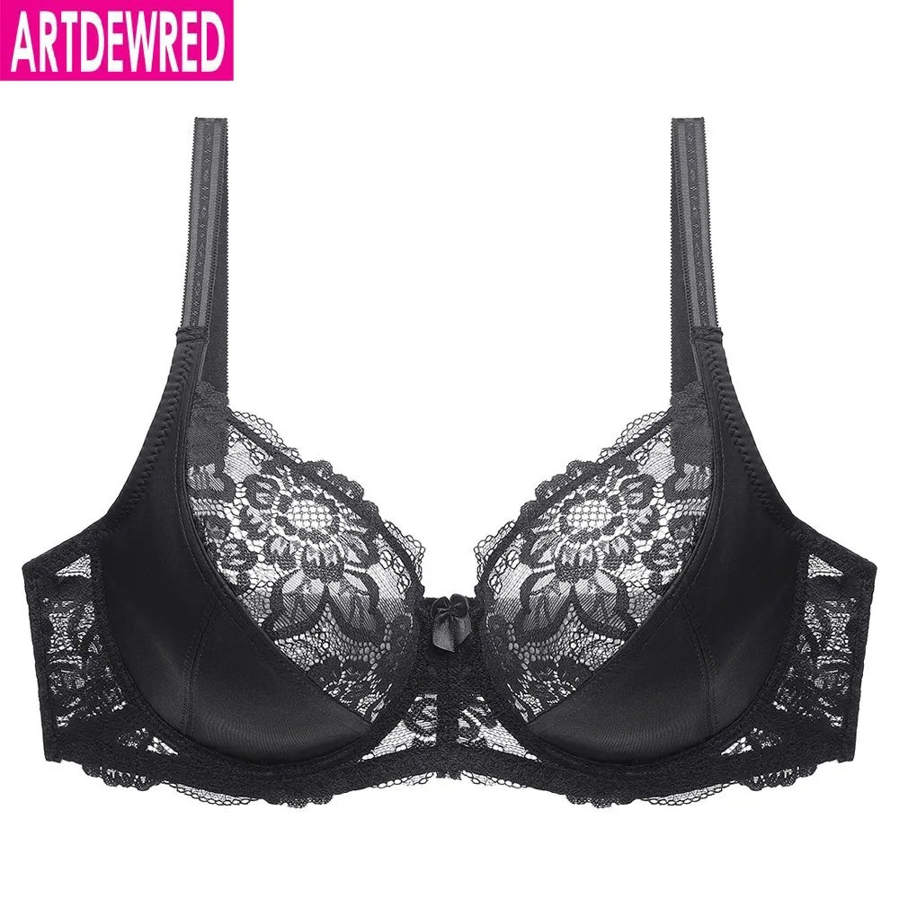 bras
New Lace Perspective Bra Women Sexy Lingerie Underwire Embroidery Floral Bralette Plus Size C D E 80 85 90 95 100 105