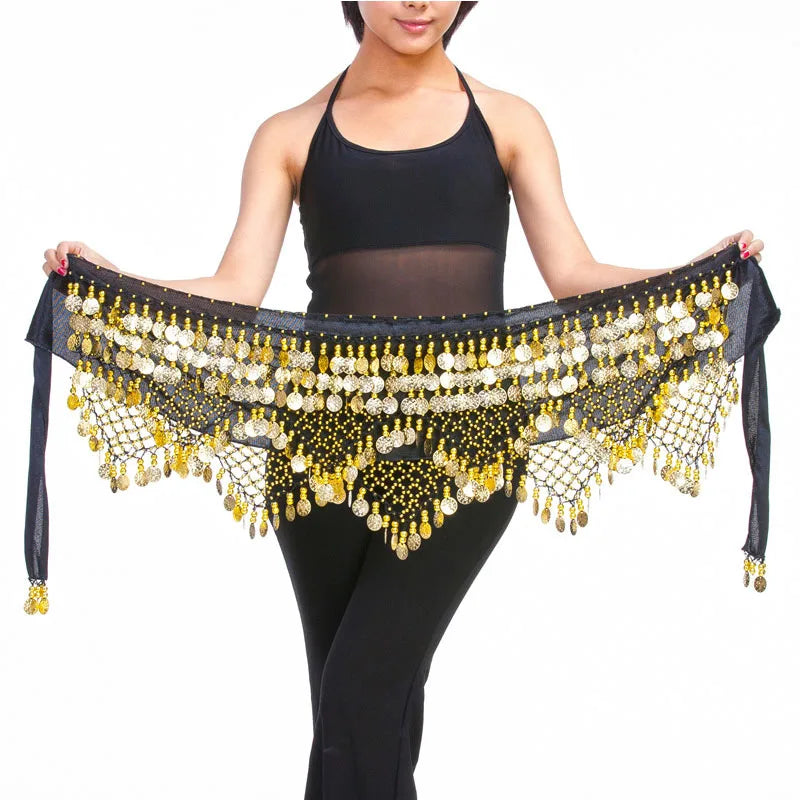 dancers  
New Style Top Selling Belly Dance Waist Chain Hip Scarf Bellydance Coins Belt Dancing Waist Belt Dancer's Accessories