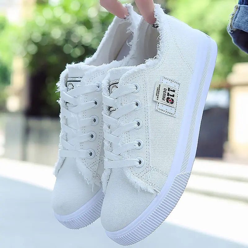 canvas shoes Women Canvas shoes Sneakers 2024 Hot Solid Lace-up Superstar Shoes for Girls Non-slip Size 35-42 Zapatillas mujer