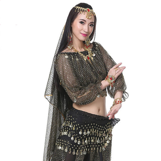 Exotic 
New Arrival indian dancing Costume with sequins Tops+Pants 2pcs sexy belly dance Suits sequins dress Clothes 13 colors available