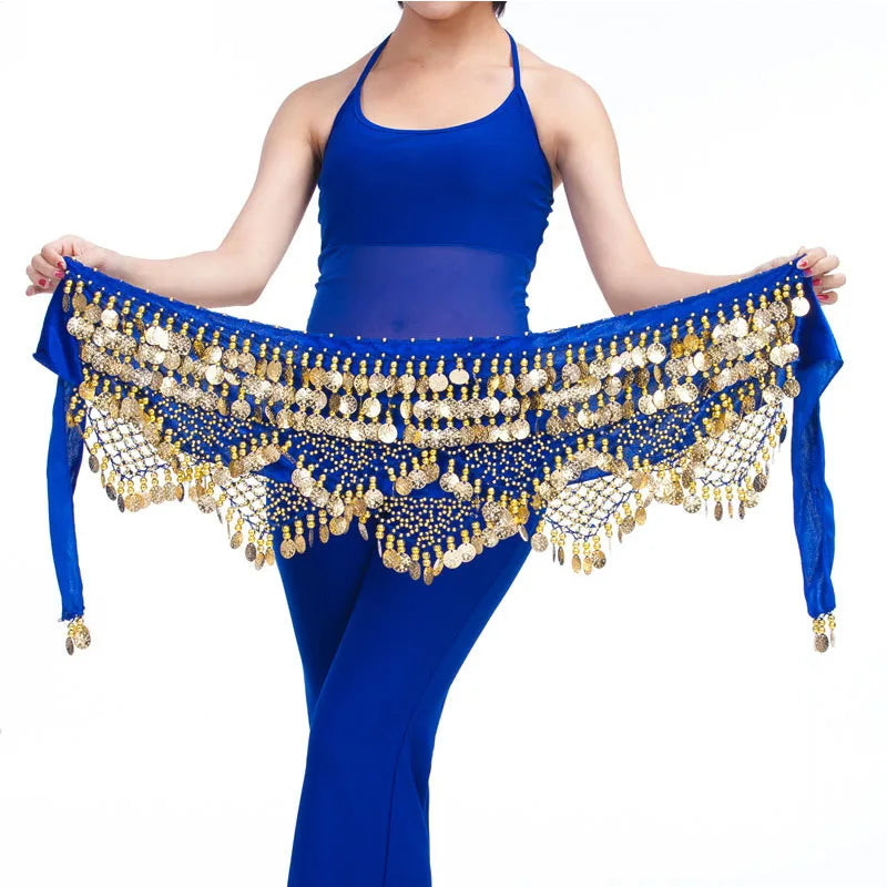 dancers  
New Style Top Selling Belly Dance Waist Chain Hip Scarf Bellydance Coins Belt Dancing Waist Belt Dancer's Accessories