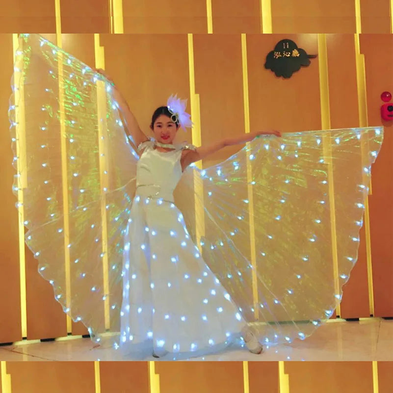 dancers  
Fluorescent butterfly dance LED wings Children's Wear An adult dance LED Cloak LED luminous dance skirt Belly Dance Costume