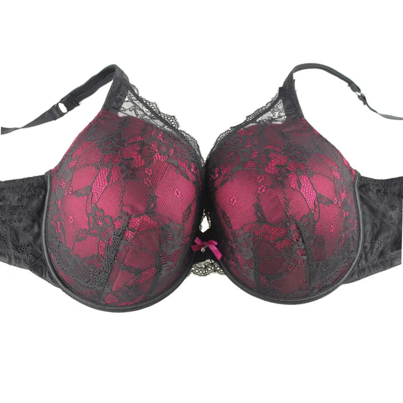 bras
Super Large Bra For Women Black/Red  Color Push Up Sexy Lace Bra Full Cup 40C/42DD/44DD/46DD Cup High Quality