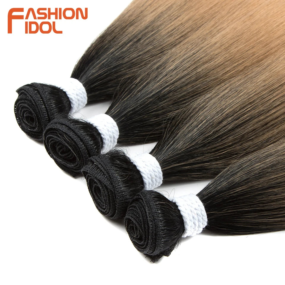 Hair Extensions and Wigs
Bone Straight Hair Extensions Ombre Blonde Hair Bundles Super Long Hair Synthetic 24 Inch Straight Hair Full to End FASHION IDOL