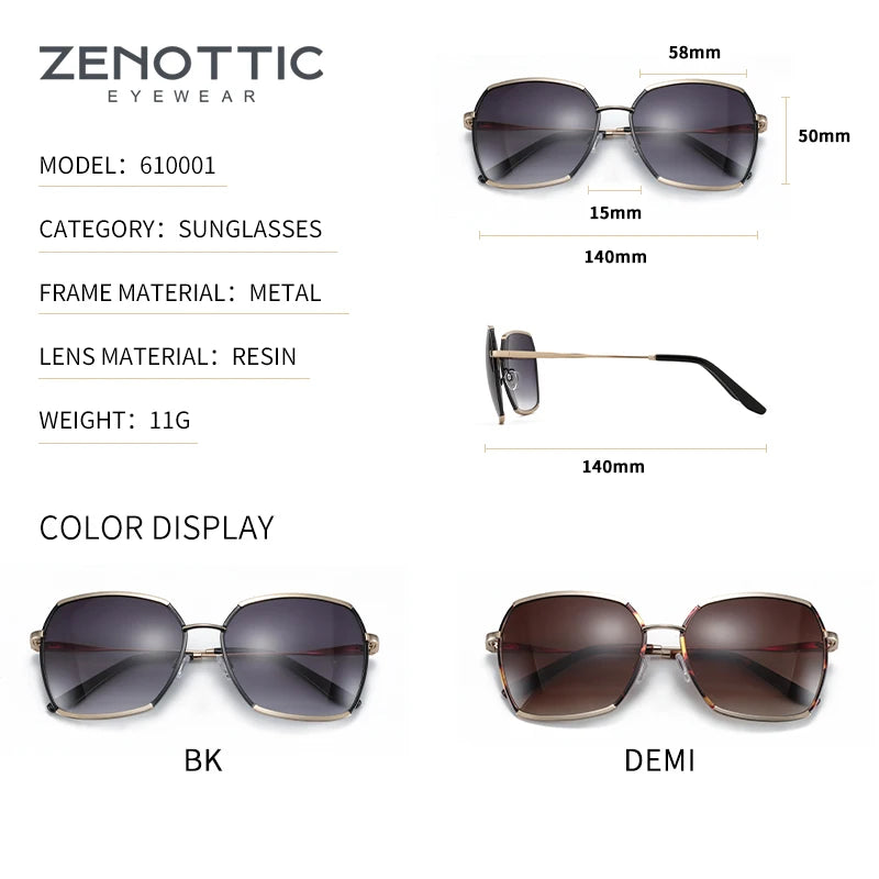 Women's Sunglasses ZENOTTIC 2024 Fashion Oversized Butterfly Sunglasses Women UV400 Driving Sun Glasses Ladies Elegant Shade