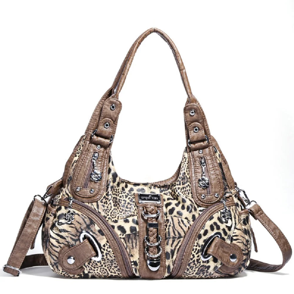 Handbags Angel kiss Women Handbags Leopard Bag Top-handle Handbag Fashion Satchel Dumpling Pack Shoulder Bag Tote Bag Hobos Large Purse