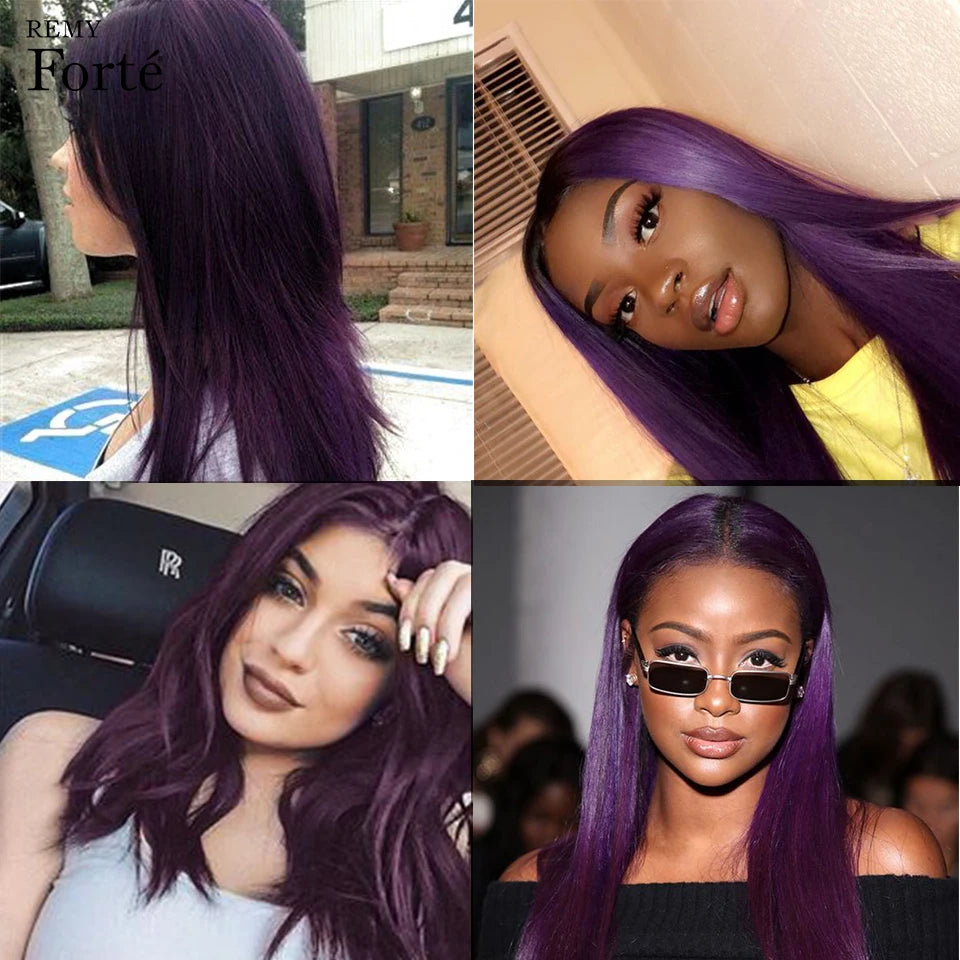 Hair Extensions and Wigs
Remy Forte Human Hair Bundles Violet purple Brazilian Hair Weave Bundles Straight Hair Wholesale Single Bundles Hair Vendors