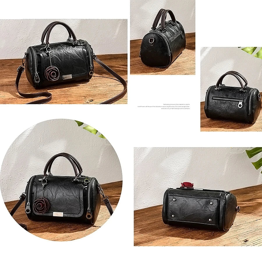 Handbags New flowers Pendant Handbag Women's fashion Boston bags single shoulder bag ladies crossbody bag PU messenger bag women bag