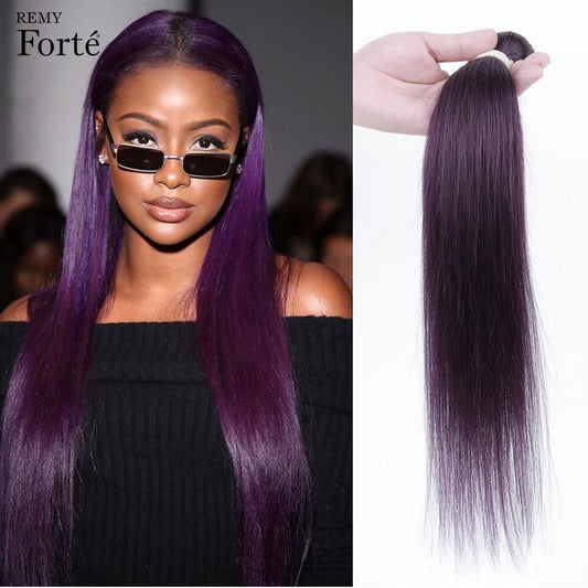 Hair Extensions and Wigs
Remy Forte Human Hair Bundles Violet purple Brazilian Hair Weave Bundles Straight Hair Wholesale Single Bundles Hair Vendors