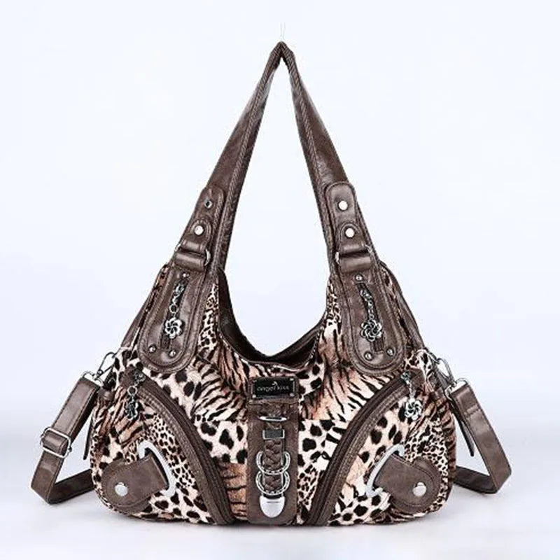 Handbags Angel kiss Women Handbags Leopard Bag Top-handle Handbag Fashion Satchel Dumpling Pack Shoulder Bag Tote Bag Hobos Large Purse