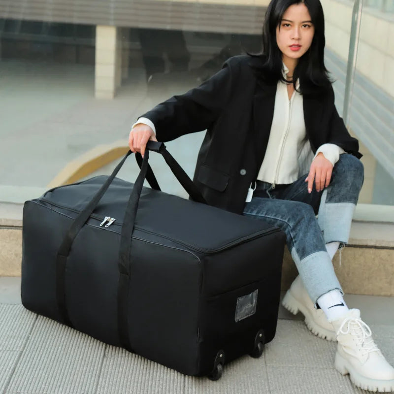 Travel Bag Unisex Universal Wheel Travel Bag Large Capacity Duffle Durable Oxford Simple Multifunction Handbag Luggage Suitcase XA573F