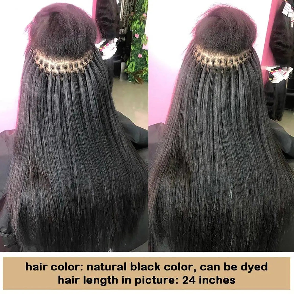 Hair Extensions and Wigs
Yaki Straight I Tip Human Hair Extension Light Yaki Pre Bonded Microlink Brazilian Remy Stick I Tip Hair Micro Beads 100g 100pcs