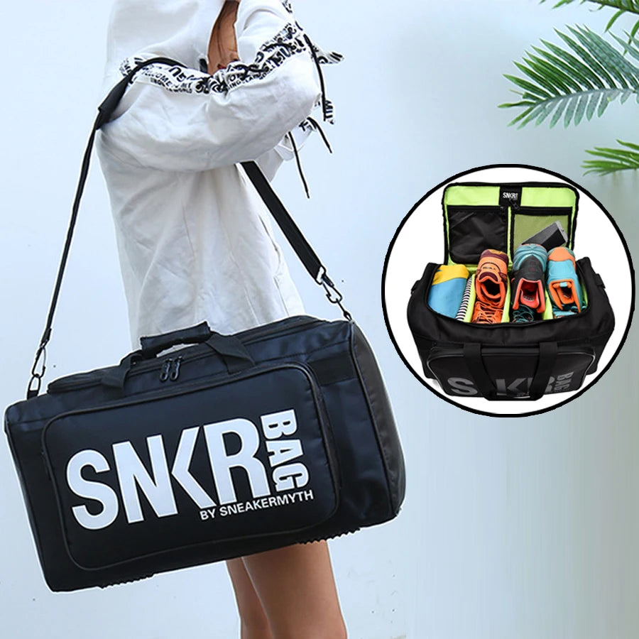 Travel Bag Large Multiple Compartment Sport Training Gym Bags Men Sneaker Gym Bag Shoes Packing Cube Organizer Waterproof Shoulder Bag SNKR