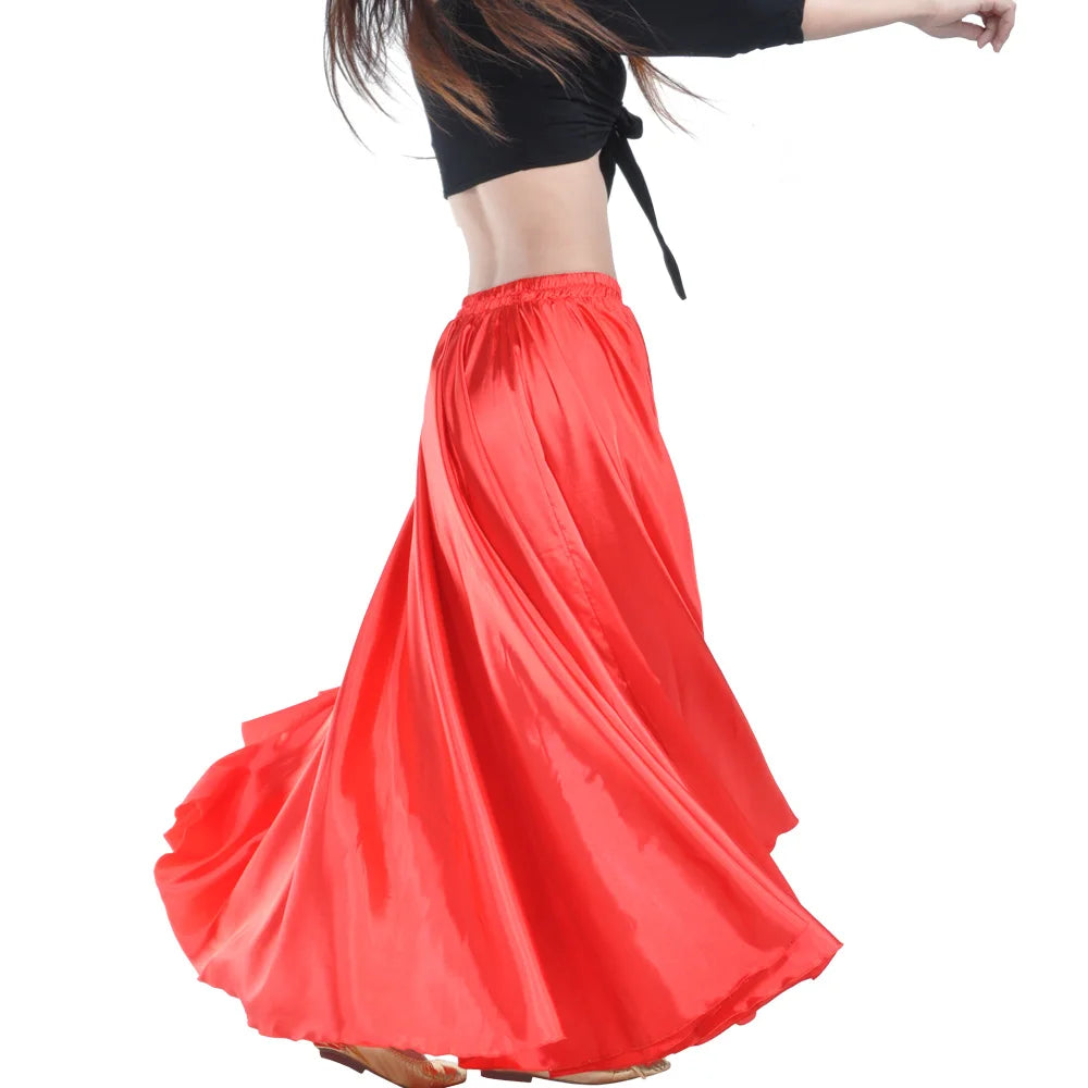 dancers  
Shining Satin Long Spanish Skirt Swing Dancing Skirt Belly Dance skirt Sun Skirt 14 Colors Available VL-310