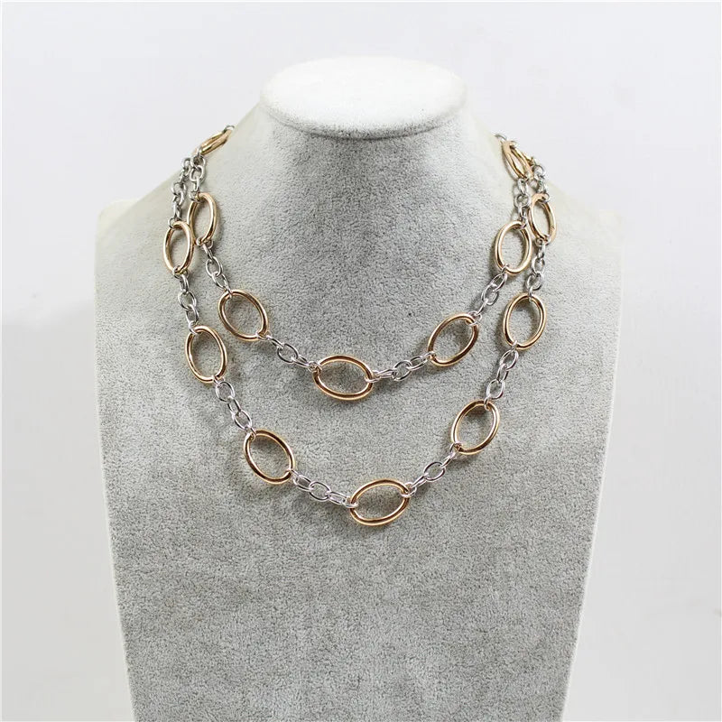 Necklaces Women New Necklace Geometry Metal Chain Link Simple Atmosphere Fashion Women Sweater Chain Necklace Women Jewelry