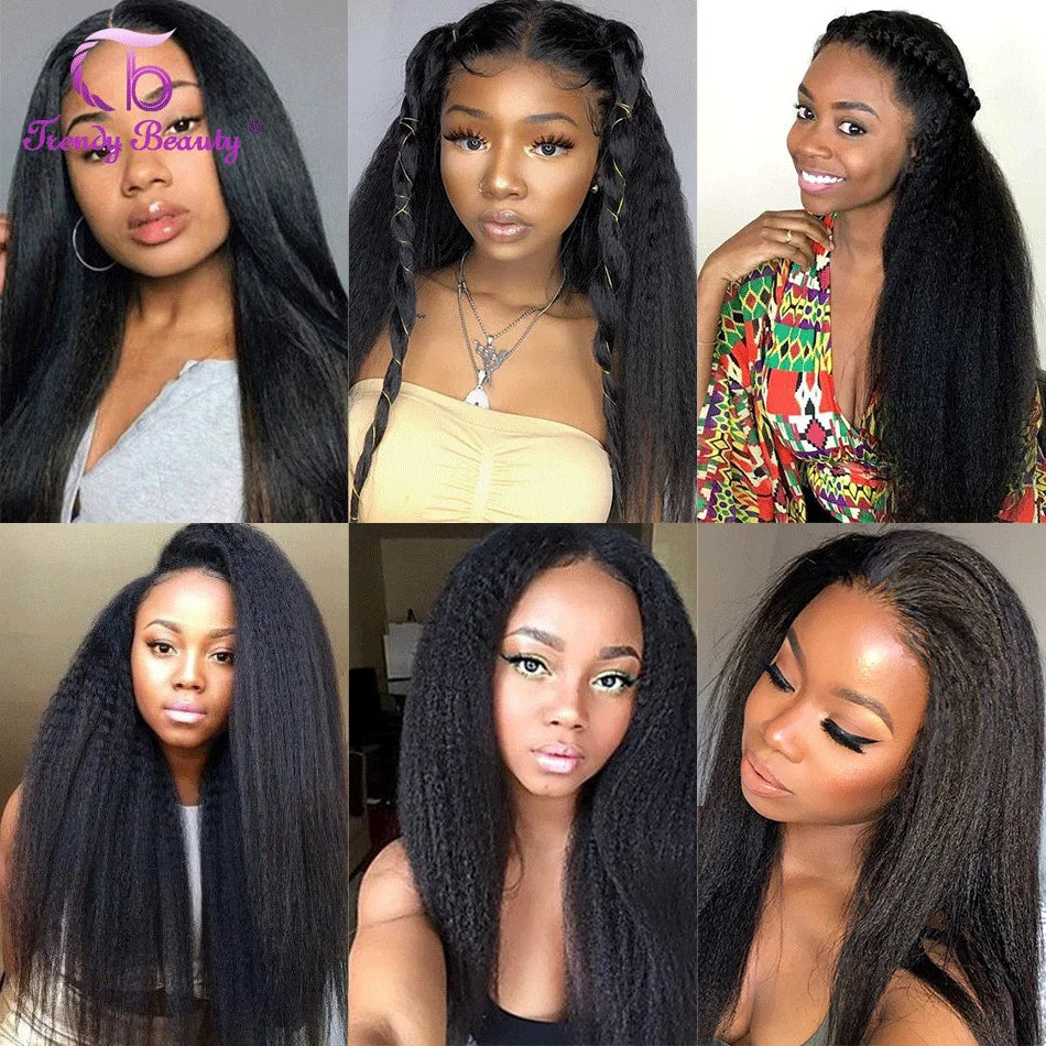 Hair Extensions and Wigs
Brazilian Kinky Straight Hair 1/3/4 PCS 100% Human Hair Bundles For Black Women Human Hair Extensions Brazilian Yaki Human Hair