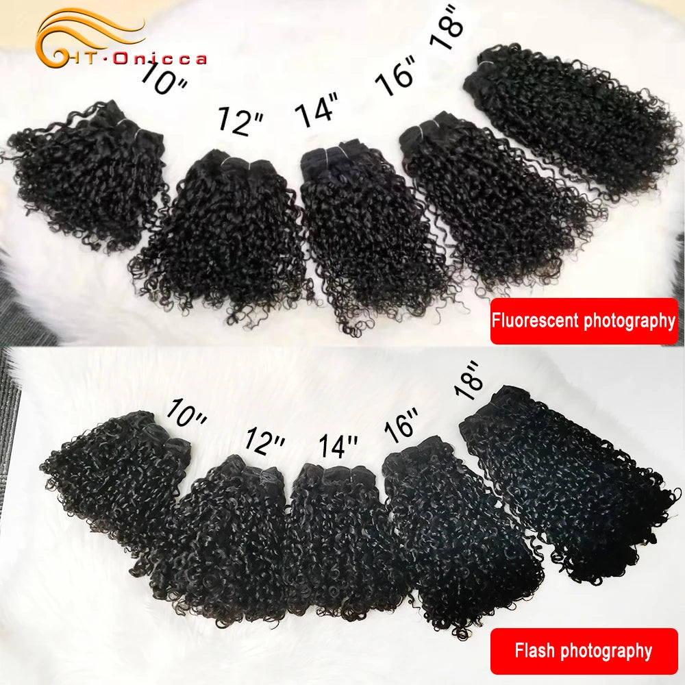 Hair Extensions and Wigs
Pixie Curl Double Drawn Hair Bundles 10-18 Inch Brazilian Hair Weave 3 Bundles Deals Pixie Curls Human Hair Bundles