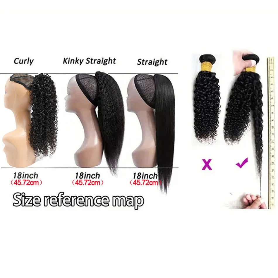 Hair Extensions and Wigs
Racily Hair Kinky Sraight Ponytail Human Hair Afro Kinky Ponytail Hair Extensations Wrap Around Clip In Ponytail Black Yaki Hair