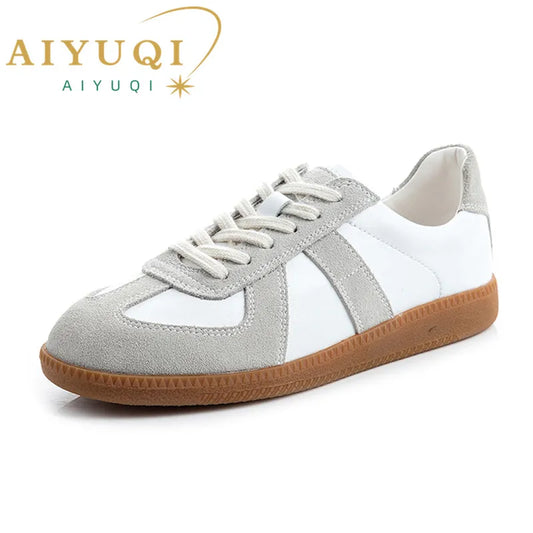 Sneaker women New Genuine Leather Ladies Moral Training Shoes Casual Spring Flat Shoes Women