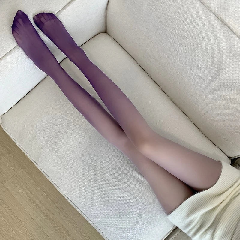 Tights 
Women Sexy Pantyhose Tights Gradient Girl Candy Color Pantyhose Spring Summer Thin Transparent Female Stockings Hosiery