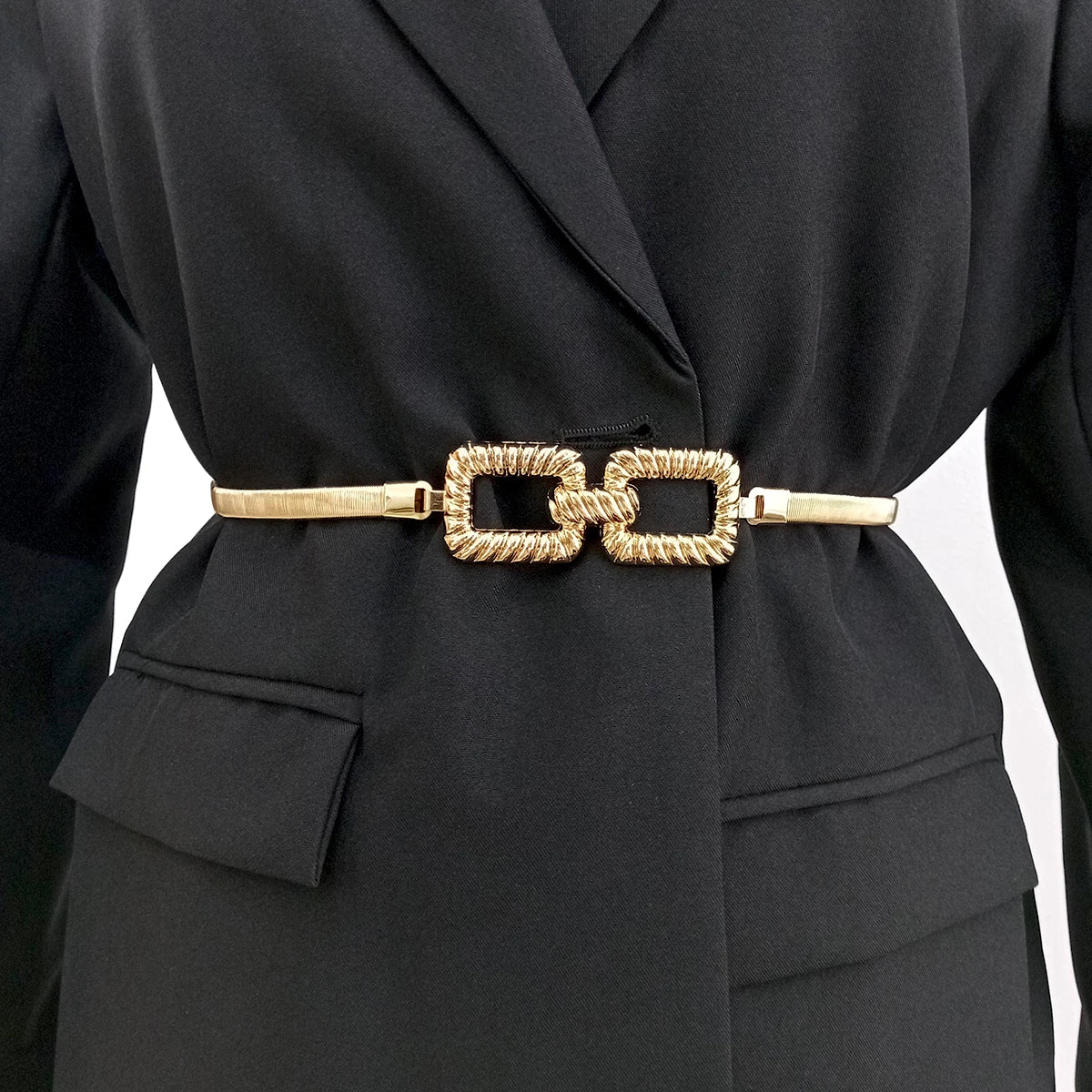 Waist Chain Fashion Elastic Gold Chain Belt Female Waist Adjustable Punk Silver Metal Belts For Women High Quality Luxury Dress Pant Chains