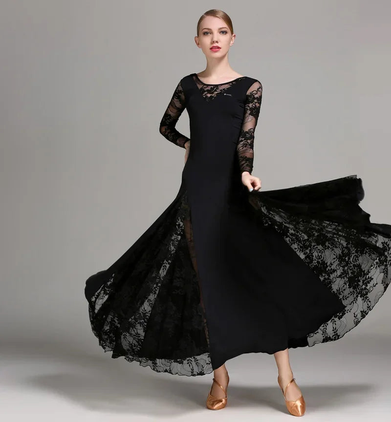 dancers  
NEW Latin Ballroom Dance Dress Modern Waltz Tango Standard Lace Dress #S9010 evening dresses