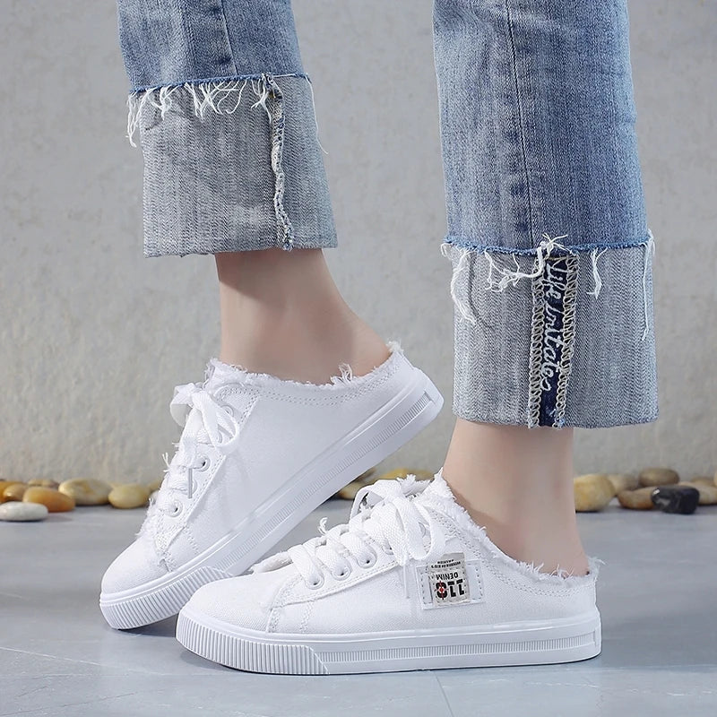 Sneaker women Canvas Shoes flat sneakers women casual shoes low upper lace up white shoes