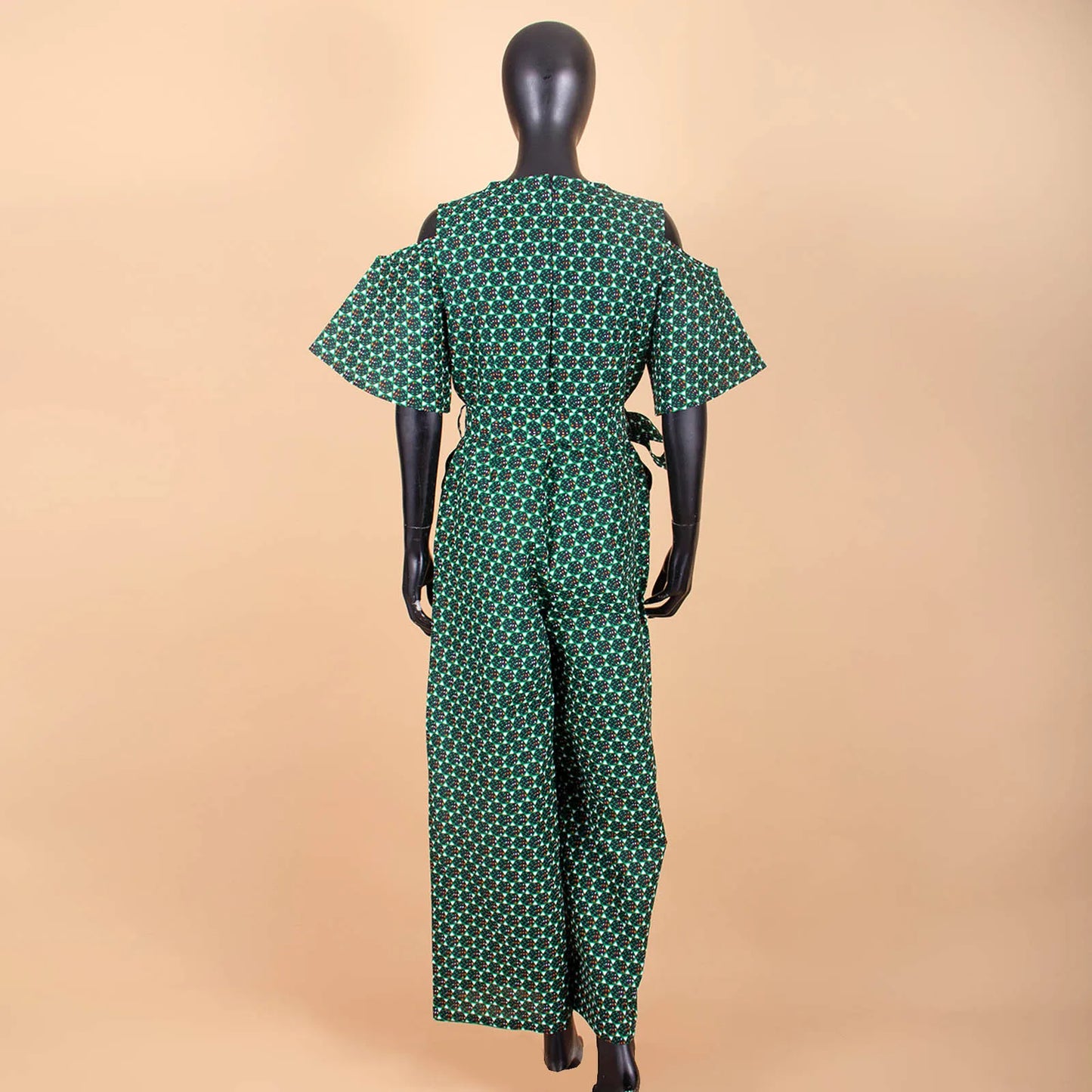 Exotic 
 AFRIPRIDE African Print Women Jumpsuit V-Neck spring Sexy Romper Wide Leg Pants African Ladies Jumpsuits Rompers S1929003