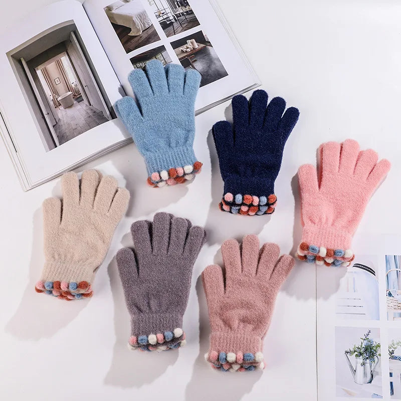 High Quality Autumn Winter Women Keep Warm Touch Screen Knitting Gloves Thick Simple Style Cute Lovely Sweety Elasticity Windproof