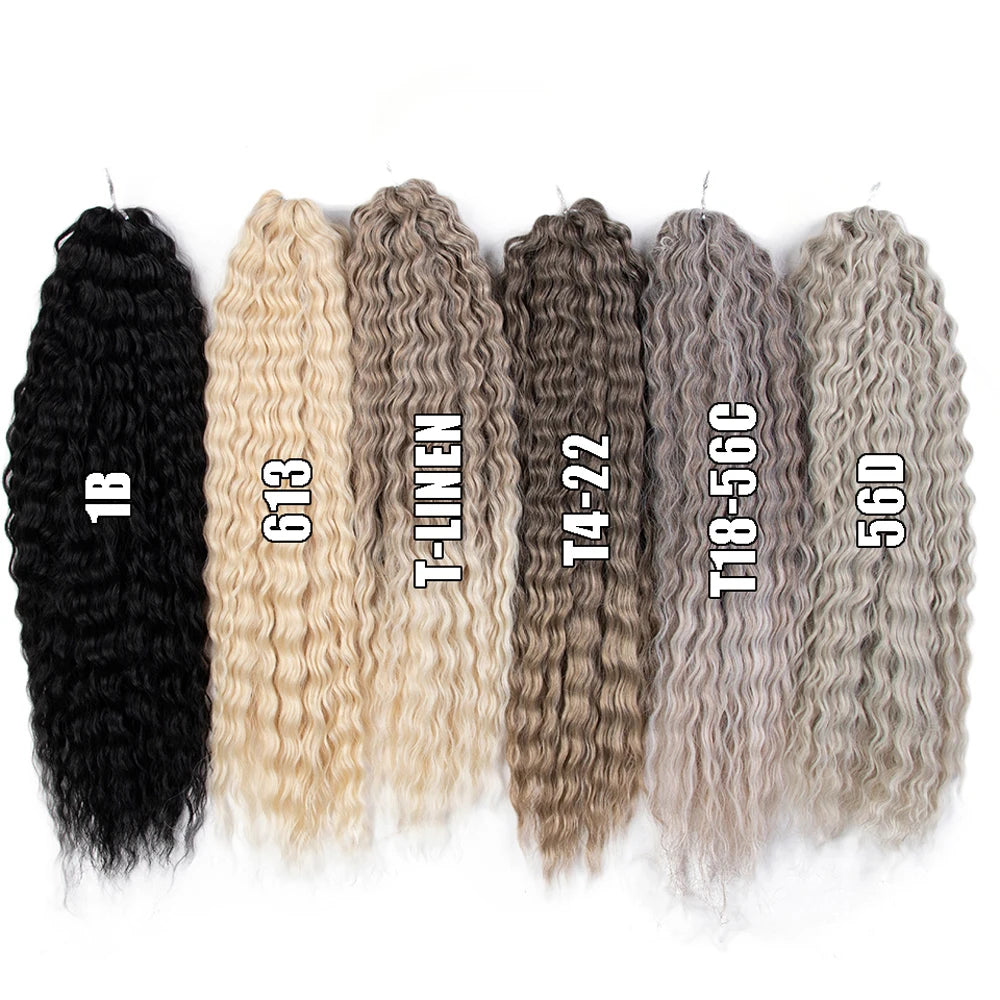 Hair Extensions and Wigs
Ariel Curl Hair Water Wave Twist Crochet Hair Synthetic Braid Hair Ombre Blonde Pink 24 Inch Deep Wave Braiding Hair Extension