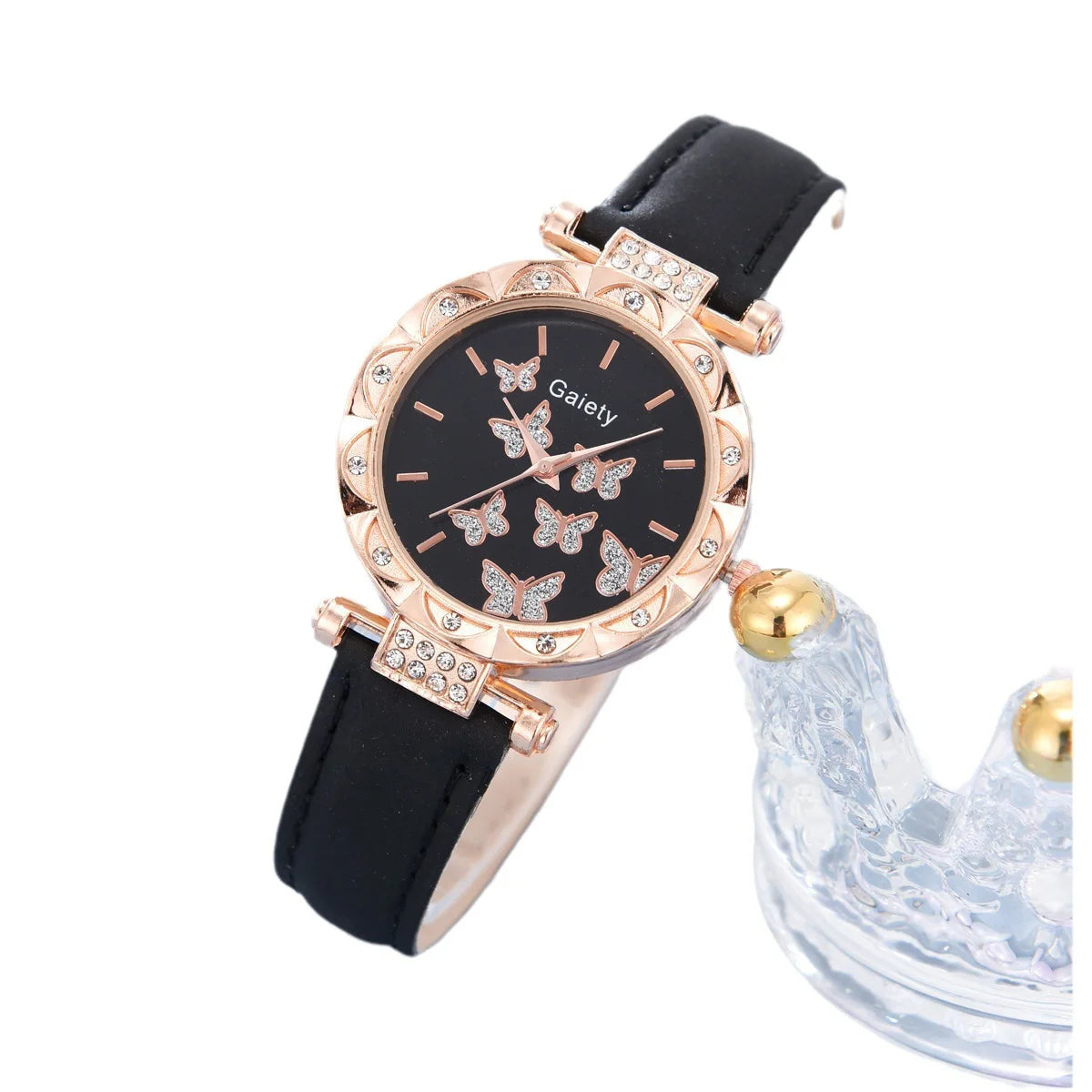 Women Watch New Ladies Quartz Wristwatches Fashion Personality Simple Watch, Butterfly Digital Belt Watch Set