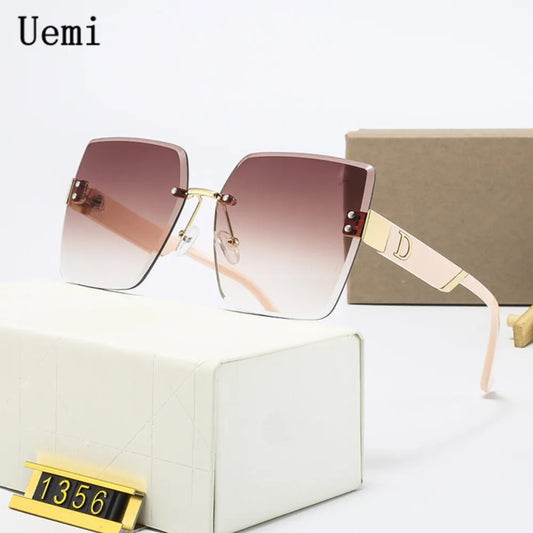 Women's Sunglasses New Fashion Luxury Brand Rimless Women Sunglasses For Men Vintage Designer Square Frame Sun Glasses Female Shades UV400 Eyewear