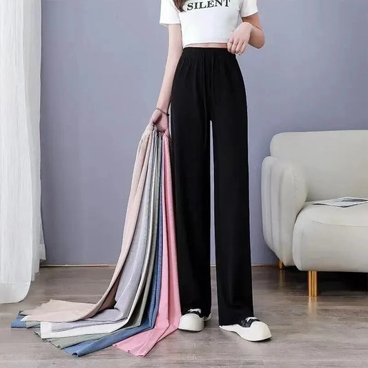 Pants High Waist Loose Straight Casual Pant Female Outdoor Black Trousers