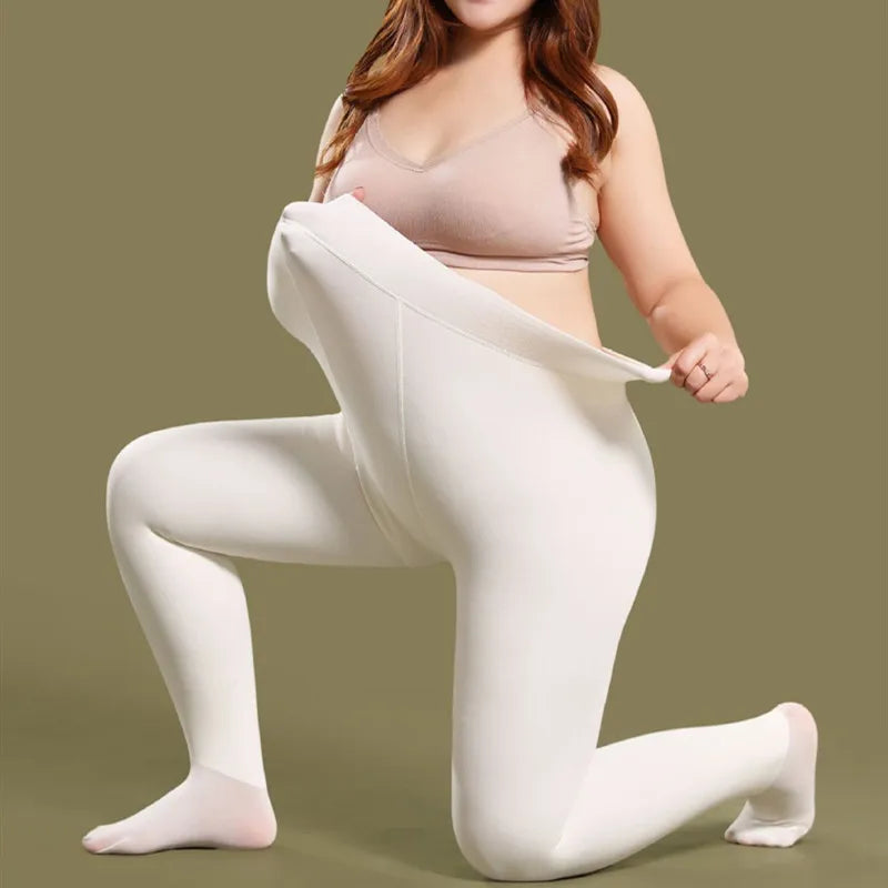 Tights 
200D Plus Size Warm Tights Women Fleece Tights Dance Ballet Woman Thick Warm Stretchy Stocking Female White Pantyhose Girl