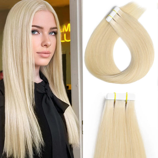 Hair Extensions and Wigs
Hair Extensions Human Hair 16-26 Inches Blonde #613 Tape in Hair Extensions Straight Real Tape in Hair Extensions For Woman