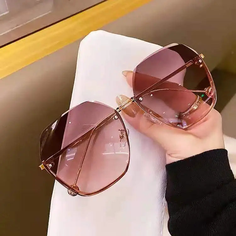 Women's Sunglasses Round Sunglasses Women Brand Designer Gradient Fashion Sun Glasses Female Rimless Metal  Oculos De Sol luxury designer