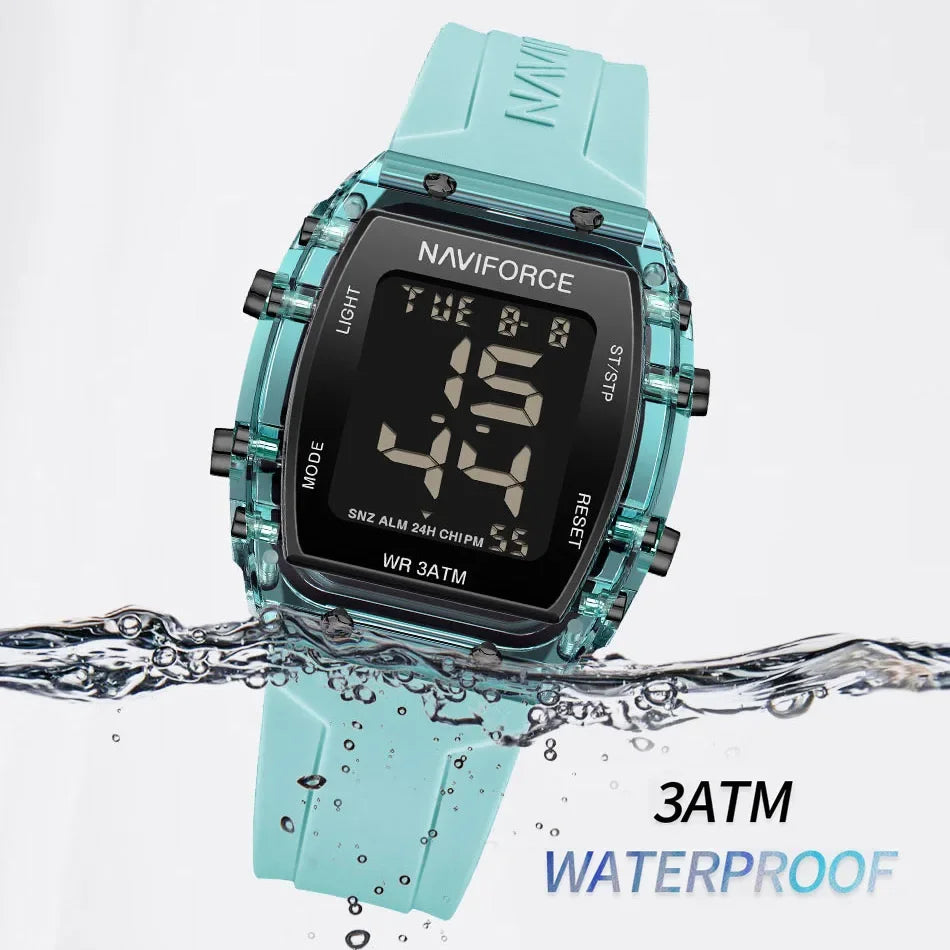 Women Watch NAVIFORCE Women Sports Watches Waterproof LCD Digital Silicone Bracelet Female Wristwatches Luminous Alarm Electronic Clock 2023